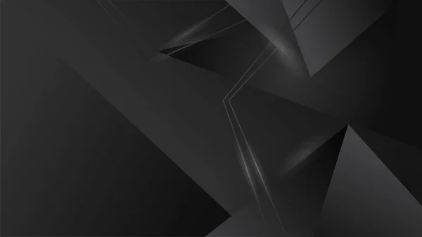 Ilustración Abstracta Fondo Negro Oscuro Con Elementos Gráficos Geométricos — Vector de stock
