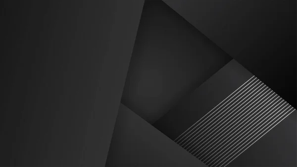 Abstraktní Tmavě Černé Pozadí Ilustrace Geometrickými Grafickými Prvky — Stockový vektor