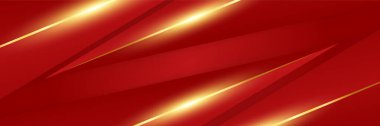 Soyut kırmızı ve altın renkli arka plan. Vektör soyut grafik tasarım sancak deseni sunum arkaplan şablonu.