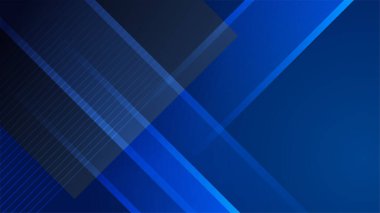 Soyut kare şekli, dinamik ve spor bayrağı kavramına sahip koyu mavi arkaplan.