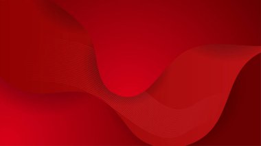 Kırmızı gradyan üzerinde soyut eğri dalgalı çizgiler desen teknolojisi
