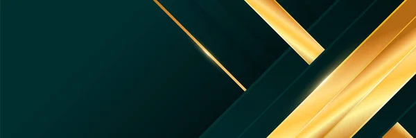 Gold Und Grüne Luxus Banner Hintergrund — Stockvektor