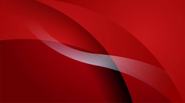 Kırmızı gradyan üzerinde soyut eğri dalgalı çizgiler desen teknolojisi