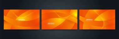 Üç soyut turuncu sunum arkaplanı