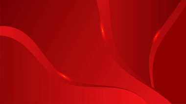 Altın eğri dekorasyonu ve parıltılı ışık efektiyle kırmızı lüks arka plan.