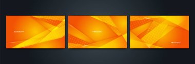 sarı soyut geometrik şekilli yumuşak ve koyu turuncu arka plan, parlak ve pürüzsüz fütürist ve modern şablon, vektör
