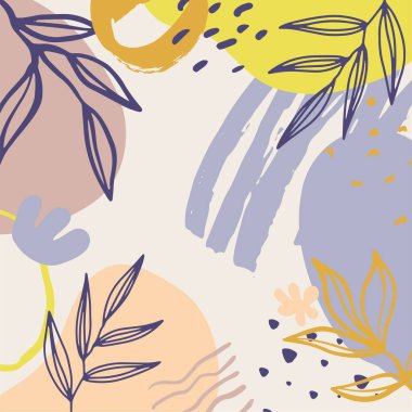 Çiçekli ve geometrik elementlere sahip soyut kare sanat şablonları. Sosyal medya paylaşımları için uygun. Zarif sürekli çizgi çizimi. Asgari düzeyde soyut yaratıcı evrensel sanatsal şablonlar