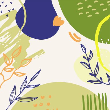 Metin için alanı olan organik minimal kare şablon seti. Posterler, davetiyeler, afişler ve sosyal medya hikayeleri için çağdaş vektör ilüstrasyonuName