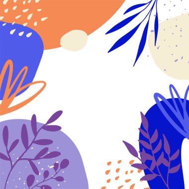 Metin için alanı olan organik minimal kare şablon seti. Posterler, davetiyeler, afişler ve sosyal medya hikayeleri için çağdaş vektör ilüstrasyonuName