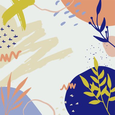 Metin için alanı olan organik minimal kare şablon seti. Posterler, davetiyeler, afişler ve sosyal medya hikayeleri için çağdaş vektör ilüstrasyonuName