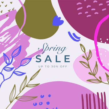 Sosyal medya hikayeleri ve şablon vektör seti. Soyut şekiller çiçekli arkaplanı kaplar ve metin ve resimler için alanı kopyalar. Vektör illüstrasyonu.