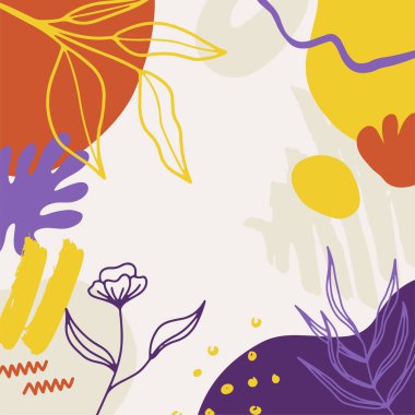 Sosyal ağlar, hikayeler ve gönderiler için modaya uygun bir şablon, vektör illüstrasyonu.