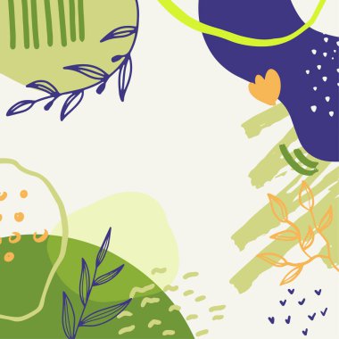 Sosyal ağlar, hikayeler ve gönderiler için modaya uygun bir şablon, vektör illüstrasyonu.