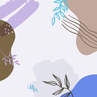 Soyut Instagram sosyal medya hikayesi besleme arkaplan düzeni, web pankartı şablonu. Pembe, çıplak, suluboya vektör dokusu, çerçeve modeli. güzellik, mücevher, moda, kozmetik, düğün, yaz için