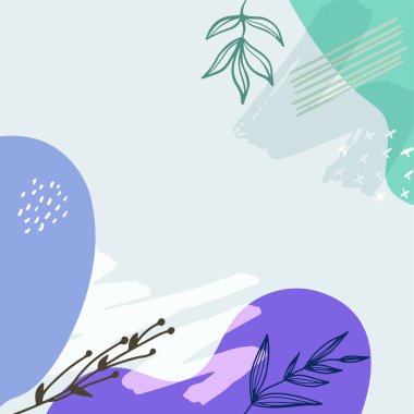 Çiçekli ve geometrik elementli pembe soyut kare şablonlar. Sosyal medya paylaşımları, mobil uygulamalar, afişler tasarımı ve İnternet / İnternet reklamları için elverişli.