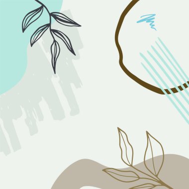 Sosyal medya hikayeleri ve yaratıcı vektör setleri. Metin ve resimler için arkaplan şablonunu çiçek deseni ve kopyalama alanı ile soyut şekillendirir. Vektör illüstrasyonu.