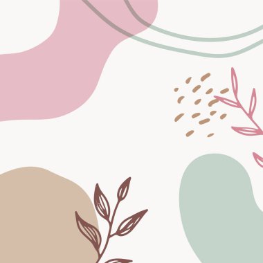 Sosyal medya hikayeleri, gönderiler, şablonlar. Metin için kopyalama alanı olan soyut çiçek vektör arkaplanı