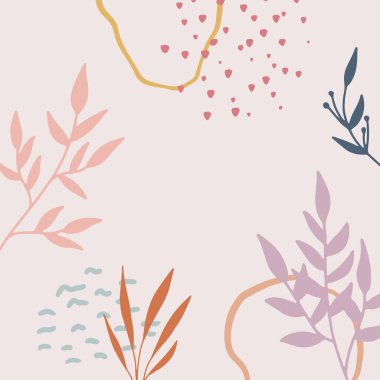 Taslak yapraklı minimalist soyut arkaplan