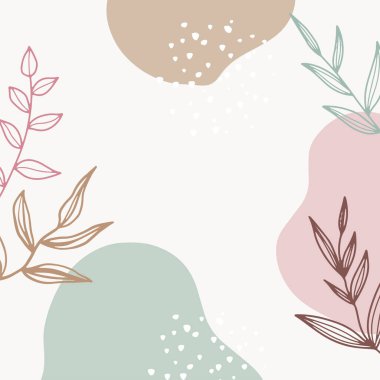 Taslak yapraklı minimalist soyut arkaplan
