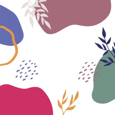 Soyut çiçekli organik şekiller. Çağdaş el çizimi vektör çizimi.