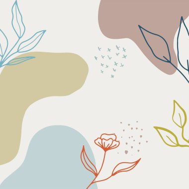 Taslak yapraklı minimalist soyut arkaplan