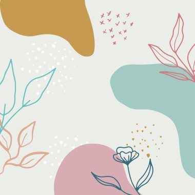 Taslak yapraklı minimalist soyut arkaplan