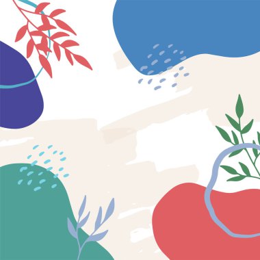 Taslak yapraklı minimalist soyut arkaplan