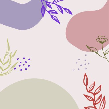 El boyası suluboya ve altın fırça dokusu, çiçek ve botanik yaprakların el çizimi. Duvar kağıdı, duvar sanatı, kapak, düğün ve davetiye kartı için soyut sanat tasarımı.