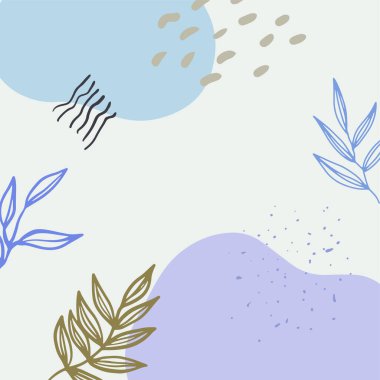 El boyası suluboya ve altın fırça dokusu, çiçek ve botanik yaprakların el çizimi. Duvar kağıdı, duvar sanatı, kapak, düğün ve davetiye kartı için soyut sanat tasarımı.