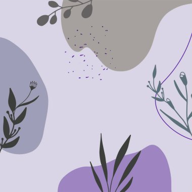 El boyası suluboya ve altın fırça dokusu, çiçek ve botanik yaprakların el çizimi. Duvar kağıdı, duvar sanatı, kapak, düğün ve davetiye kartı için soyut sanat tasarımı.