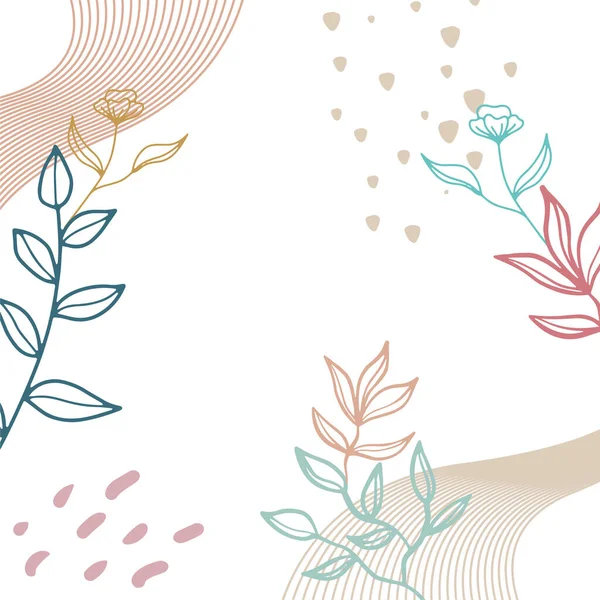 Мінімалістичний Дизайн Запрошення Весілля Шаблонний Дизайн Квіткова Біла Лінія Малюнок — стоковий вектор