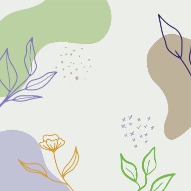 Bahar mevsimi kartviziti çizilmiş güzel çiçekler