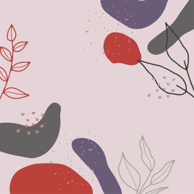 Kare Pastel Instagram sosyal medya şablonları ayarlandı. Çiçek unsurları ve sosyal medya gönderileri için geometrik unsurlara sahip asgari tarzda soyut arka planlar, web afişleri. Kare bulmaca kaynağı