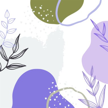 Vector design templates in simple modern style with copy space for text, flowers and leaves - wedding invitation backgrounds and frames, social media stories wallpapers, luxury stationery