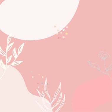 Modern kolaj tarzında asgari soyut organik şekillere sahip güzel pastel sosyal medya kare afiş şablonu. İskandinav renk temalı en düşük arkaplan