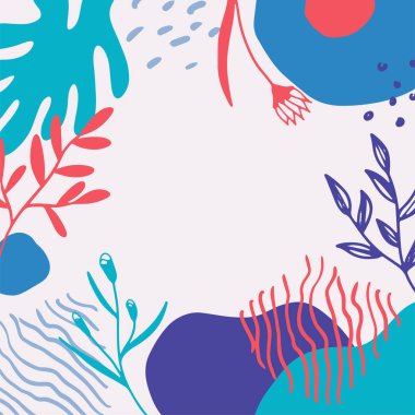 Botanik soyut organik şekiller, arka plan vektörünü sıcak toprak renkleriyle şekillendirir. Web geçmişi, sosyal öyküler, baskı, kapak, duvar kağıdı, duvar sanatı, kırtasiye, markalaşma, paketleme için modern sanat tasarımı.