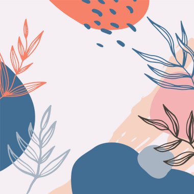 Sosyal medya için kare şablonlar yükle. Vektör soyut şekiller dikey arkaplanlardır. Minimum çiçek arkaplanı