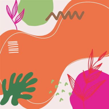 Metin için kopyalama alanı olan soyut arkaplan seti - parlak afişler, posterler, kapak tasarımı şablonları, ilkbahar yaprakları ve çiçeklerle sosyal medya hikayeleri