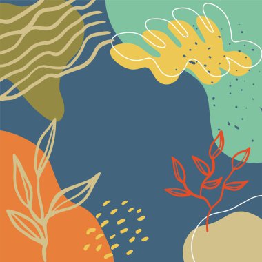 Evrensel el, saklanmak için çiçek şablonu çizdi. Ev dekorasyonu, arka plan, kartlar. Çocuklar karalama tarzında soyut ve çiçekli tasarım yaparlar. Vektör illüstrasyonu ve kusursuz desen