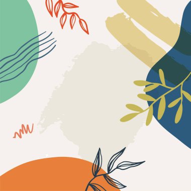 Taslak yapraklı minimalist soyut arkaplan