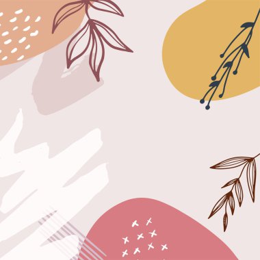 Taslak yapraklı minimalist soyut arkaplan