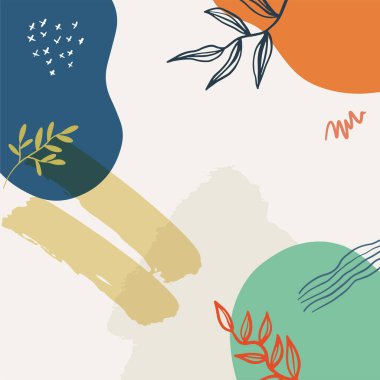 Taslak yapraklı minimalist soyut arkaplan