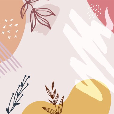 Taslak yapraklı minimalist soyut arkaplan