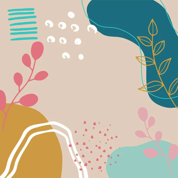 カバーのためのユニバーサル手描きの花テンプレート 家の装飾 カード 子供抽象的とドアスタイルの花のデザイン ベクターイラストとシームレスなパターン — ストックベクタ
