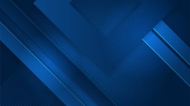 Sunum arkaplan tasarımı için soyut grafik elementlere sahip koyu mavi arkaplan.