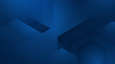 Sunum arkaplan tasarımı için soyut grafik elementlere sahip koyu mavi arkaplan.