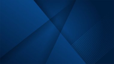 Koyu mavi zemin üzerinde altın çizgi eğrisi olan soyut mavi katman lüks arka plan.