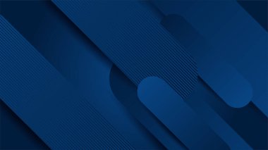 3D Vektör Soyut, Bilim, Fütürist, Enerji Teknolojisi Konsepti. Işık ışınlarının dijital görüntüsü, mavi ışık, hız ve hareket bulanıklığı olan çizgiler koyu mavi arkaplan üzerinde