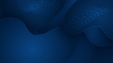 Soyut dalgalı, lüks, koyu mavi arka plan. Poster, el ilanı, dijital pano ve konsept tasarımı için illüstrasyon vektörü. Minimalist zarif premium tasarımı.