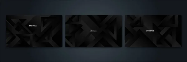 Ensemble Dégradé Foncé Abstrait Fond Design Gris Luxe — Image vectorielle